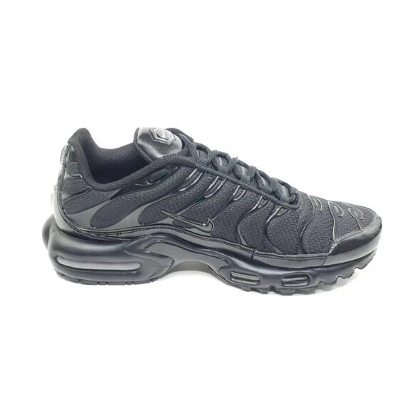 Nike Air Max Plus Tn Mens Sneakers Black Mesh Leather Size 8.5 - Picture 2 of 12